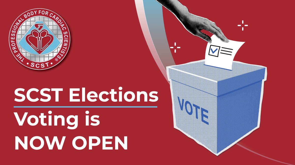 SCSTcouncil's tweet photo. 🗳️ Just a reminder that SCST Board Elections 2026 are OPEN!  Eligible members can vote for up to 4 candidates to join the SCST Board.

🗓️Voting closes 8 Sept, 9pm.  

Read the candidate statements &amp; vote:  https://t.co/hl4B5qfjWs #SCST 

#BoardElections #CardiacScience https://t.co/fH1ghT2BUx