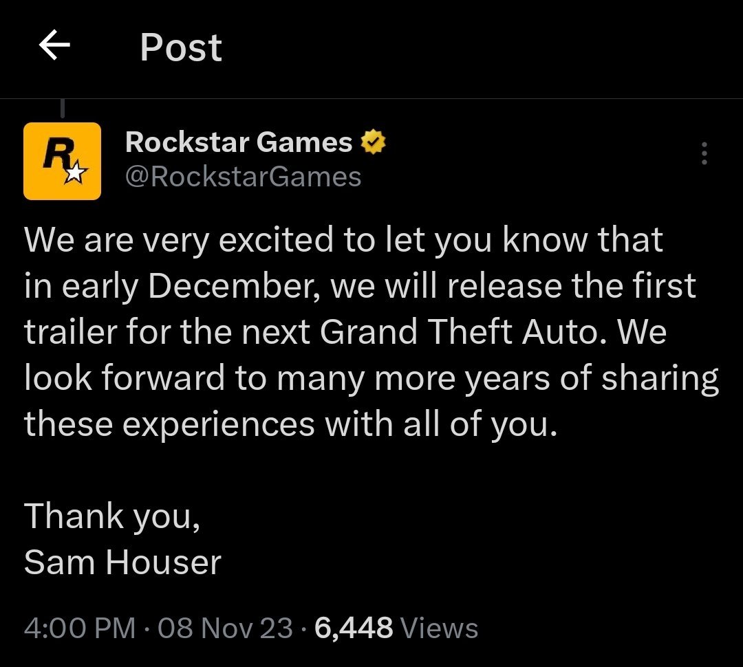 iceslowe_'s tweet photo. Do you think we'll get another letter like this from Rockstar before #GTA6 Trailer 3, or will they just surprise us with the trailer? 👀 https://t.co/xqBQ6jNXKR