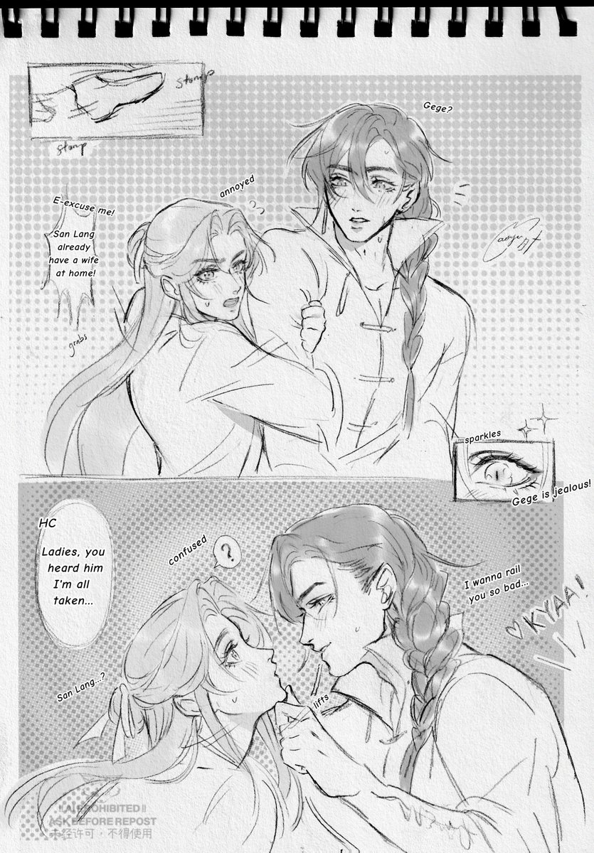 Naoyan_YagiTwin's tweet photo. 🌸 Jealous Xie Lian...!?🐰

Xie Lian is very possessive of his husband! 😤 Extremely clingy one too!🥹🩷

(After that almost the entire world knows Xie Lian is Hua Cheng's wife through and through and HC made sure of that...🦊❤️)

#hualian #TGCF #天官赐福 #花怜 https://t.co/ssvTBkwlVj