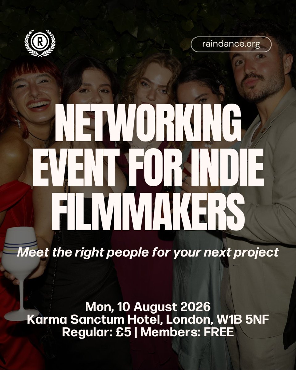 Raindance's tweet photo. Want to meet filmmakers and film lovers? We got you covered. Boozin N Schmoozin is great way to network with the top industry experts, meet the right people and accelerate your film career. 

Book now for 10 August 2026 at the Karma Sanctum Hotel.

https://t.co/wmKxP3J59f https://t.co/IHGMH1j7Ll