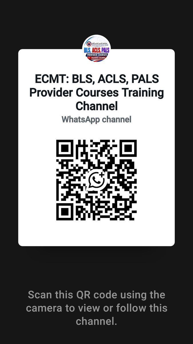 ECMT_SA2's tweet photo. Follow the ECMT: BLS, ACLS, PALS Provider Courses Training Channel channel on WhatsApp: https://t.co/yLhR3Ff2Yz https://t.co/ceJCdsrYNK