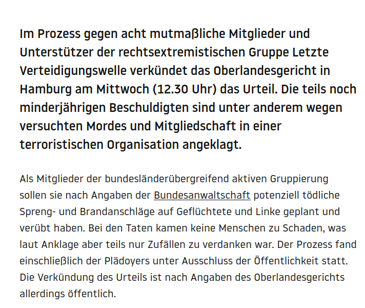 AfaNord's tweet photo. 5.8.2026: Urteil am OLG #Hamburg wegen vers. #Mord, Brand- & Sprengstoffanschlägen gegen Geflüchteten-Unterkünfte & linke Kulturräume durch die #Neonazis Benjamin H., Ben-Maxim H., Devin K., Jerome M., Lenny M., Jason R., Claudio S. & Justin W. der #LVW.
#NoNazis #RechterTerror https://t.co/yxtqAjRCQz
