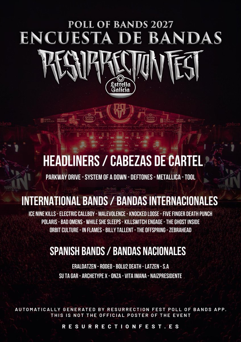 nessinator's tweet photo. Me vale algo asi...

@ResurrectionESP 
#Resurrectionfest2027 https://t.co/VModulZ9oq