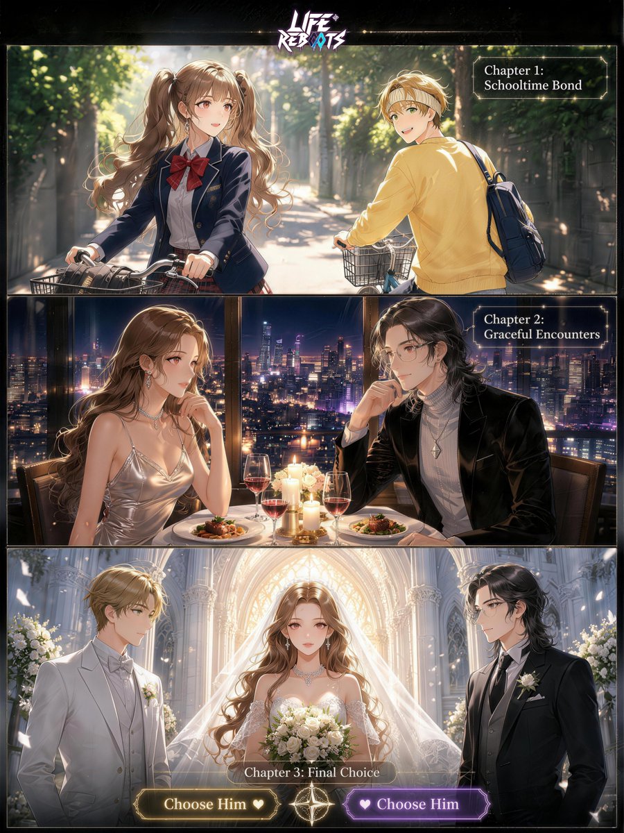 mingyun2026's tweet photo. If you could press RESET on your life right now... Which branch would you take? 
Swipe 👉 to check out: 💖 Romance | 💰 Startup | 🧪 Academia
What's your ultimate path? 
#LifeReboots #IndieGame #GameDev #GamingCommunity #LifeSim #VisualNovel #ChoicesMatter #InteractiveStory https://t.co/baiPQxtLsE