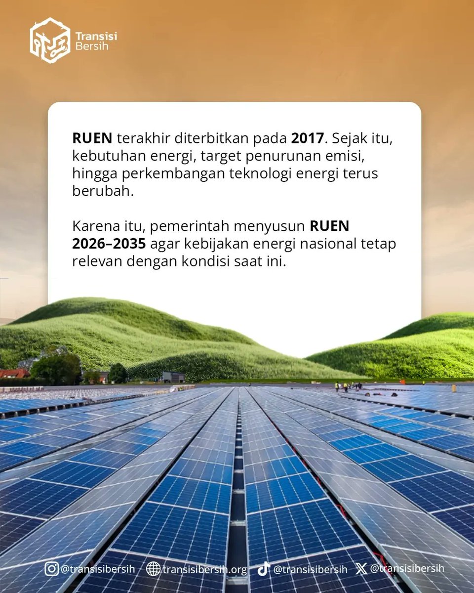 TransisiBersih's tweet photo. Arah kebijakan energi Indonesia sedang memasuki babak baru.

Baca selengkapnya di https://t.co/p6jtWyo7gB https://t.co/IlzsJKmGkp