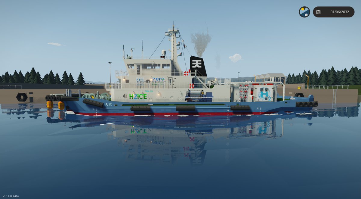 storm_cata's tweet photo. ノズルの方向を真下に向け、MODの海シェーダーも適応してみました。 #stormworks #船舶 https://t.co/oHwVemMM6e
