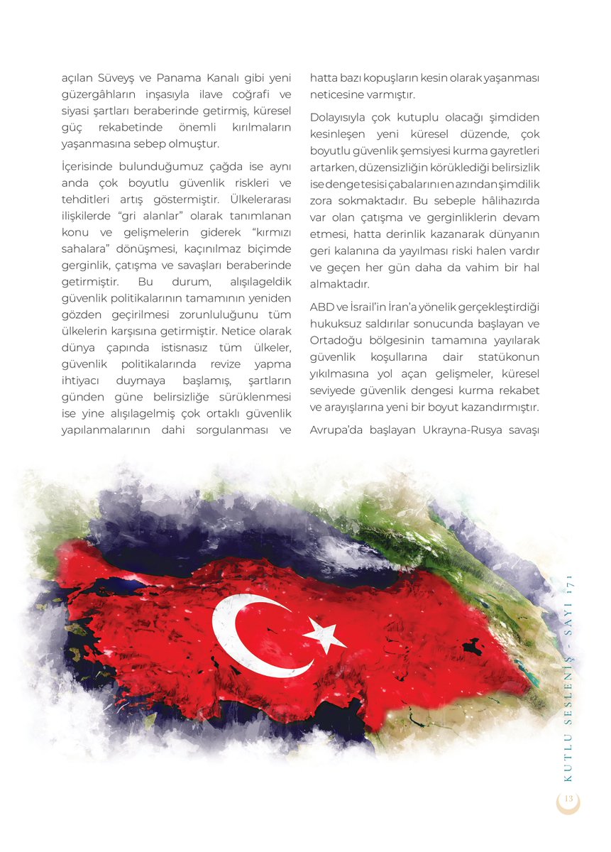 kutlu_seslenis's tweet photo. Kutlu Sesleniş Dergisi 171. sayı...

@ismailozdemirrr: Değişen Küresel Güvenlik Koşulları ve Türkiye’nin Düzen Kurma Hedefi https://t.co/YTDvUHzXAq