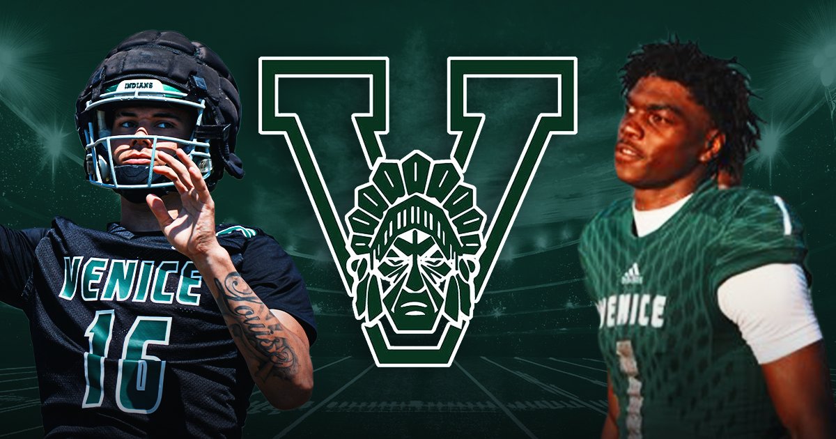 RivalsHS's tweet photo. NEW: Venice (FL) 2026 season preview, via @Andy_Villamarzo👀 

🟢 Game-by-game predictions
⚪️ Player spotlight
🟢 State title chances

Read: https://t.co/HUCmcuGZsx https://t.co/gc7hQ4h2Ag