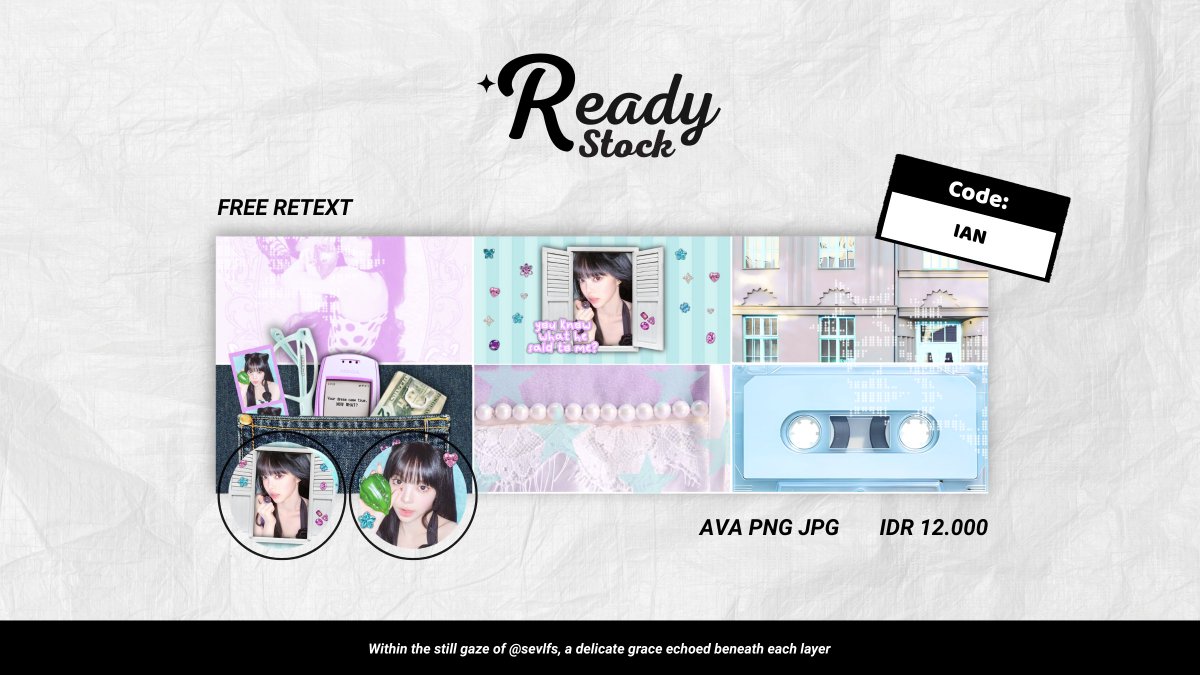sevlfs's tweet photo. ⋆‧°𓏲ּ𝄢 #bealanja

interaction is always appreciated, makaciiii 🤍       

aku kembali lagi dengan layout ready stock member H2H (Carmen, Yuha, Ian, dan A-na) yang bisa langsung claim via dm/tele, price 12k/each dan include ava png jpg yaa, payment via QRIS ~ https://t.co/ZnZIq9lIu6