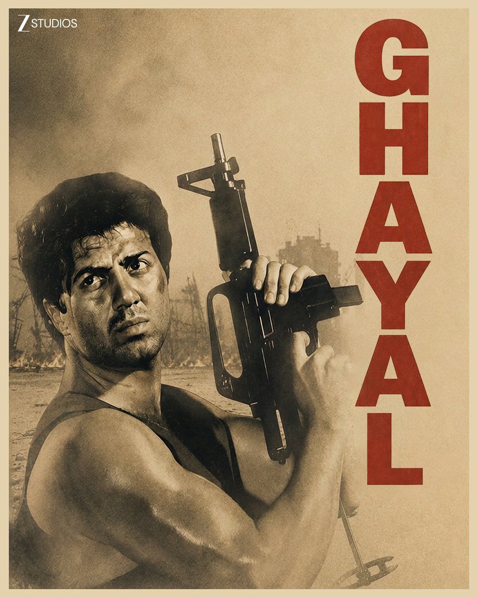 CinemaRareIN's tweet photo. Raj Kumar Santoshi's #Ghayal (1990) re-releases this Friday.
@iamsunnydeol @MinaxhiSeshadri @RajBabbar23 @MoushumiChatte6 #AmrishPuri #OmPuri @berry_sudesh @KulbhushanKharb @annukapoor_
@VijaytaFilms @ZeeStudios_ https://t.co/CGIqUkw4Uc