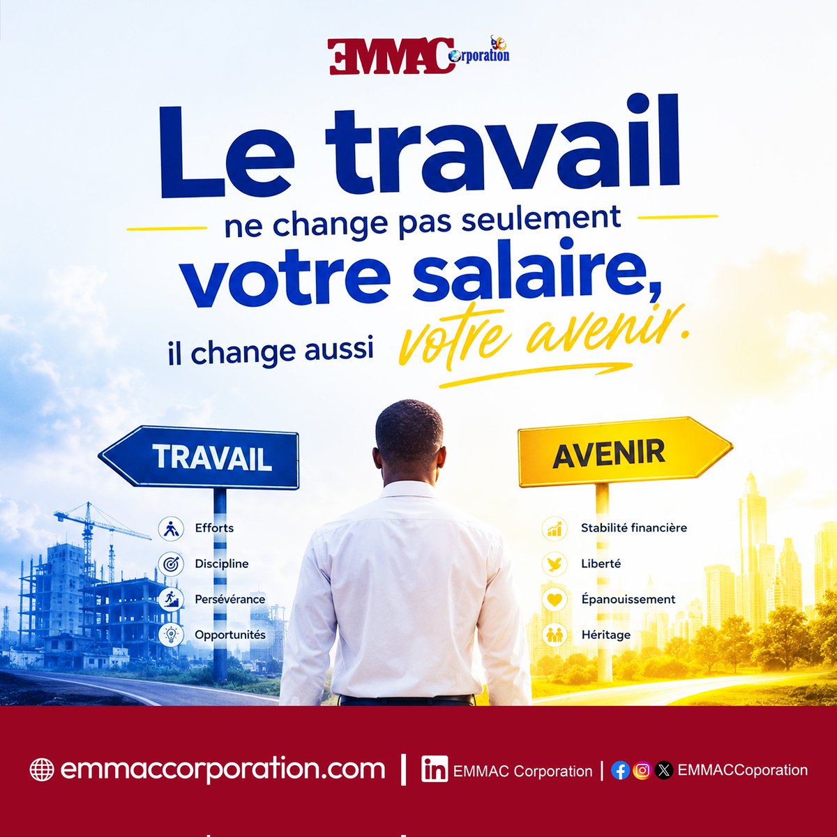 EMMACCorporati2's tweet photo. Et si votre prochain emploi changeait bien plus que votre fiche de paie ?
👉 Votre avenir commence par une décision.

#Emploi #Travail #Avenir #Carrière #Opportunité #Recrutement #InsertionProfessionnelle #Succès #Motivation #EMMACCorporation https://t.co/LXr3k2CaC1