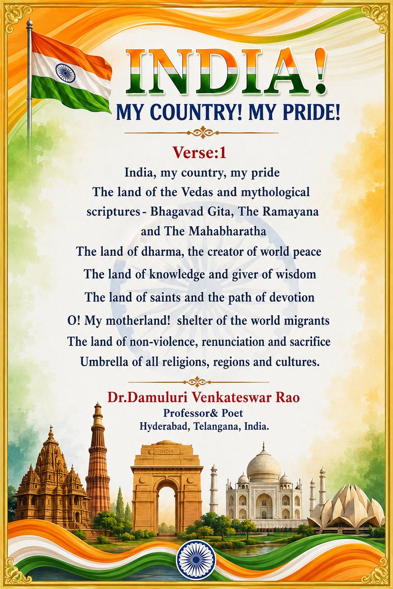 dvradams's tweet photo. INDIA! MY COUNTRY! MY PRIDE! https://t.co/Y0HuNEv5Fe