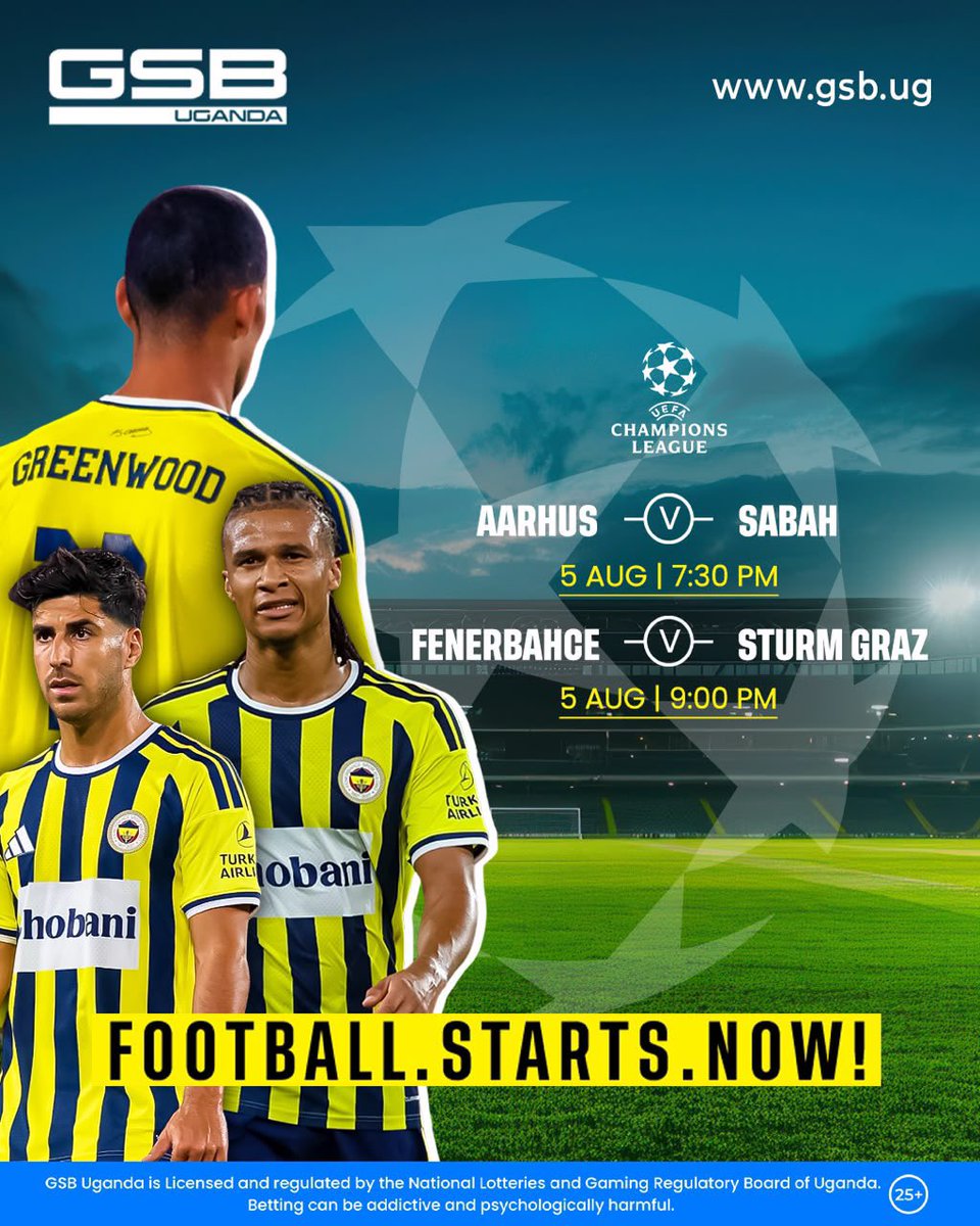 BrocklynJr16's tweet photo. Can Fenerbahce defeat Sturm Graz as they seek their way into UEFA Champions League?

Click https://t.co/aqkQH8fw1z to Play Now @GSB_Uganda 

#Brocklyn https://t.co/fGKkNq0ZzA