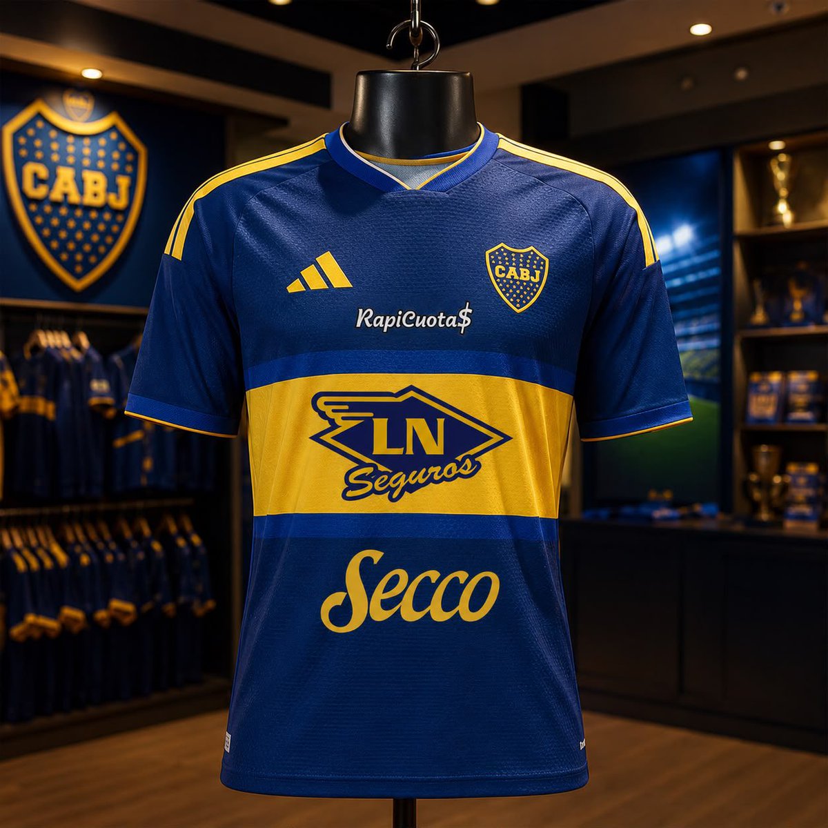 Marraxeneize's tweet photo. La próxima camiseta de Boca si Riquelme llega a ganar las elecciones en 2027. https://t.co/9qN8zPAMS6