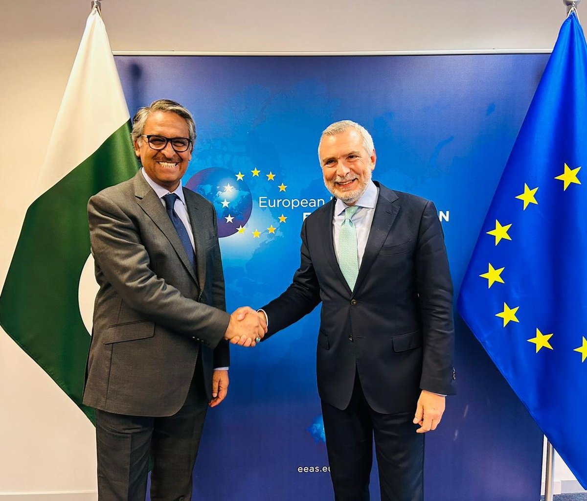 PakinBrussels's tweet photo. 𝗙𝗿𝗼𝗺 𝘁𝗵𝗲 𝗔𝗿𝗰𝗵𝗶𝘃𝗲𝘀
𝑨𝒎𝒃𝒂𝒔𝒔𝒂𝒅𝒐𝒓 𝑱𝒂𝒍𝒊𝒍 𝑨𝒃𝒃𝒂𝒔 𝑱𝒊𝒍𝒂𝒏𝒊
 (2009–2012)
The Embassy of Pakistan in Brussels honors the distinguished diplomatic service of Ambassador Jalil Abbas Jilani @JalilJilani , who served as Pakistan's Ambassador to the Kingdom of Belgium, the Grand Duchy of Luxembourg, and the European Union from 2009 to 2012. His steadfast leadership and strategic outreach left a lasting imprint on Pakistan’s political, economic, and diplomatic ties with the EU.

Ambassador Jilani played a pivotal role in shaping the EU–Pakistan Five-Year Engagement Plan, signed in 2012. This landmark framework elevated bilateral relations beyond trade, laying the foundation for cooperation in political dialogue, security, development, human rights, education, and people-to-people exchanges. Under his stewardship, the EU–Pakistan Strategic Dialogue at the High Representative/Vice President–Foreign Minister level was established, with its inaugural session convened in Islamabad in June 2012.

One of the defining achievements of Ambassador Jilani’s tenure was the launch of Pakistan’s bid to secure GSP+ status with the European Union. Through sustained diplomatic engagement and tireless advocacy with the European Commission, the Council of the European Union, and the European Parliament, Ambassador Jilani played an instrumental role in securing support for Pakistan’s GSP+ bid, laying the foundation for the country’s successful accession to the scheme. This landmark achievement continues to support Pakistan’s economic growth, expand exports, and strengthen its trade partnership with the European Union.

Recognizing Brussels as the centre of Euro-Atlantic diplomacy, Ambassador Jilani also advanced Pakistan’s engagement with NATO, fostering greater understanding on regional peace, security, and counterterrorism. His efforts strengthened Pakistan’s profile as a constructive and valued partner during a period of significant geopolitical change.

Alongside his multilateral responsibilities, Ambassador Jilani worked diligently to deepen Pakistan’s bilateral relations with Belgium and Luxembourg. He promoted structured political consultations, expanded economic and commercial cooperation, encouraged cultural and academic exchanges, and maintained close engagement with the Pakistani diaspora. 

Following the devastating floods of 2010, Ambassador Jilani spearheaded an intensive diplomatic outreach in Brussels to mobilise European support for Pakistan. Through sustained engagement with European institutions and partners, Pakistan secured €523 million in assistance from the European Union, making it one of the largest contributors to the flood effected area’s recovery and reconstruction during that critical period.

Ambassador Jilani’s distinguished service in Brussels was followed by appointments to some of Pakistan’s highest diplomatic offices, including Foreign Secretary of Pakistan (2012–2013), Ambassador to the United States (2013–2017), and Caretaker Foreign Minister (2023–2024). These appointments reflected the enduring confidence placed in his diplomatic acumen, strategic vision, and statesmanship. In recognition of his outstanding contributions to Public Service and Diplomacy, Ambassador Jalil Abbas Jilani was awarded the prestigious Hilal e Imtiaz.

As part of our #FromTheArchives series, the Embassy of Pakistan in Brussels proudly pays tribute to Ambassador Jalil Abbas Jilani’s enduring legacy. His tenure stands prominently among the defining chapters of Pakistan’s engagement with the Europe Union. His service reflected strategic vision, wide-ranging engagement, and substantive achievements that continues to guide us today.
@ForeignOfficePk 
@MoIB_Official 
@PkPublicDiplo 
@rahimhayat