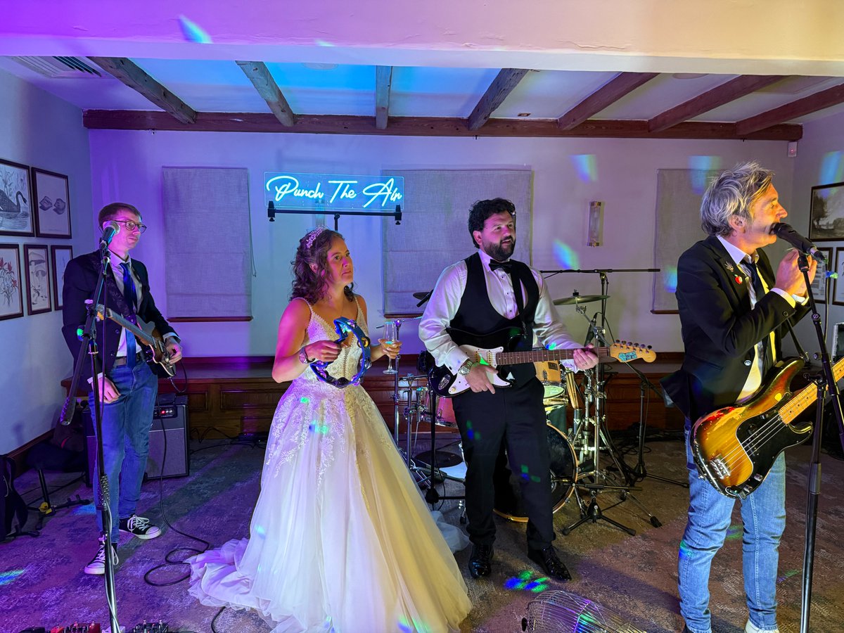 PunchTheAir's tweet photo. Loads of fun at The Waterfront at Barton Marina with Gretel &amp; Jonathon on Saturday just gone. Lovely couple. Great night. #weddingband #punchtheair #partyband #weddingreception https://t.co/m36t4tFury