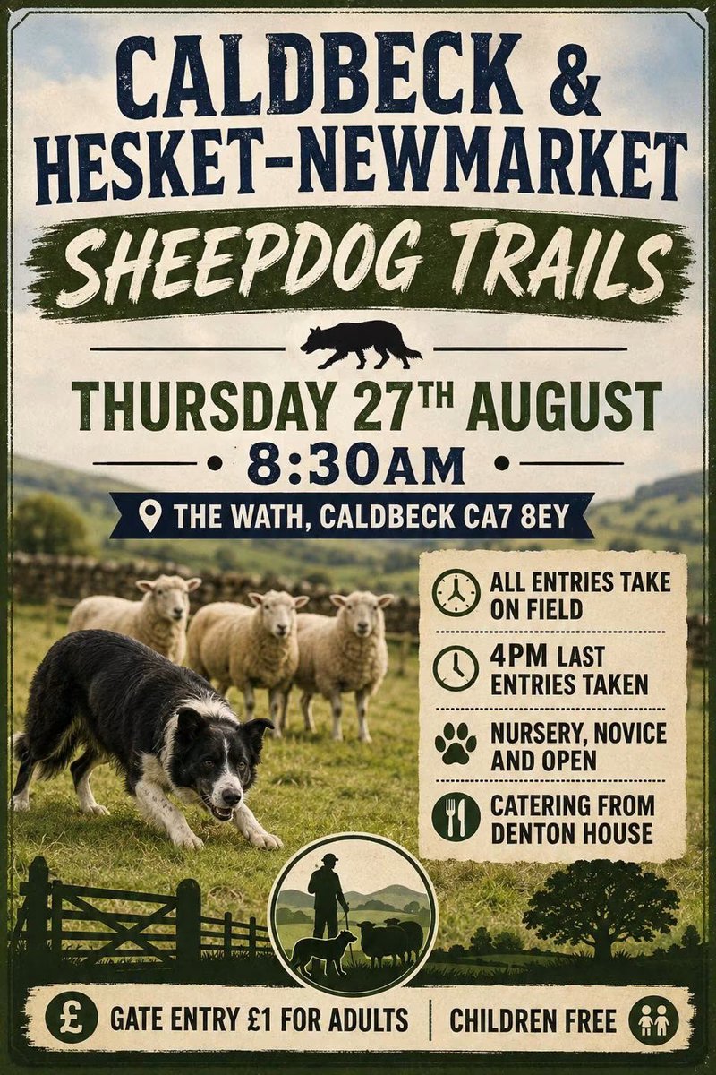 rattycastle's tweet photo. #sheepdogtrails #HesketnewMarket @VisitEden https://t.co/flesCBDmOk