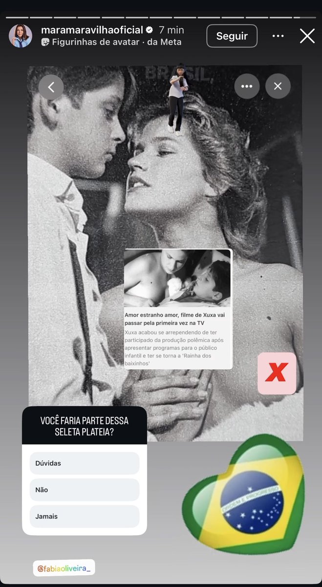 williancosta's tweet photo. A Mara Maravilha postando esse story atacando a Xuxa por um filme que ela fez quando nem pensava em ser apresentadora infantil e achando que a gente esqueceu que ela mesma posou nua no auge da sua carreira trabalhando com crianças. 

De fato, esse povo que vira crente acha mesmo que o passado deles deixa de existir né?