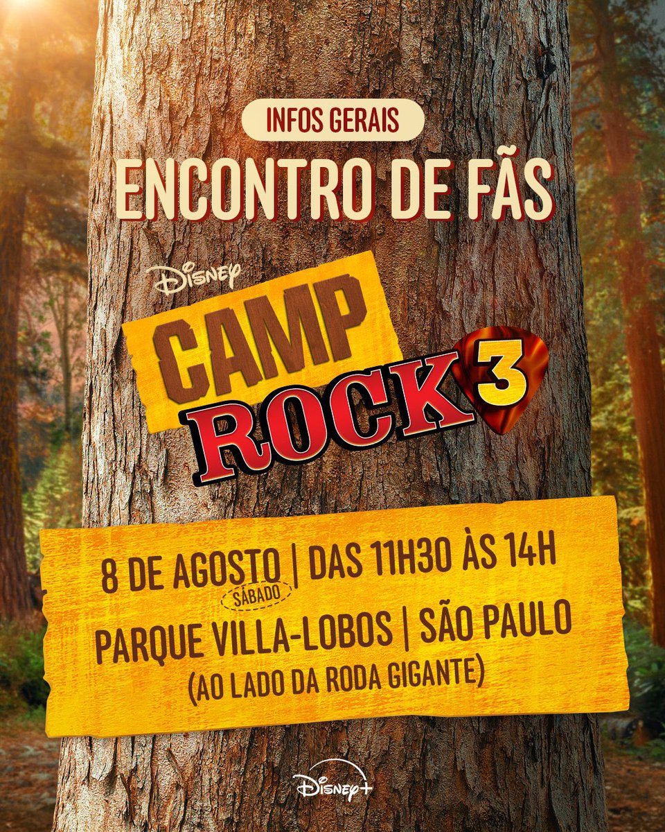 liamanibr's tweet photo. 🚨 FÃS DE #CAMPROCK!

Separem a guitarra, bateria, baixo, violão, a voz e o look porque o @DisneyPlusBR preparou um dia recheado de atividades ao melhor estilo do Camp!

🗓️ Data: 08 de agosto, das 11h30 às 14h
📍Endereço: Parque Villa-Lobos em São Paulo https://t.co/3tZkhI7PCX