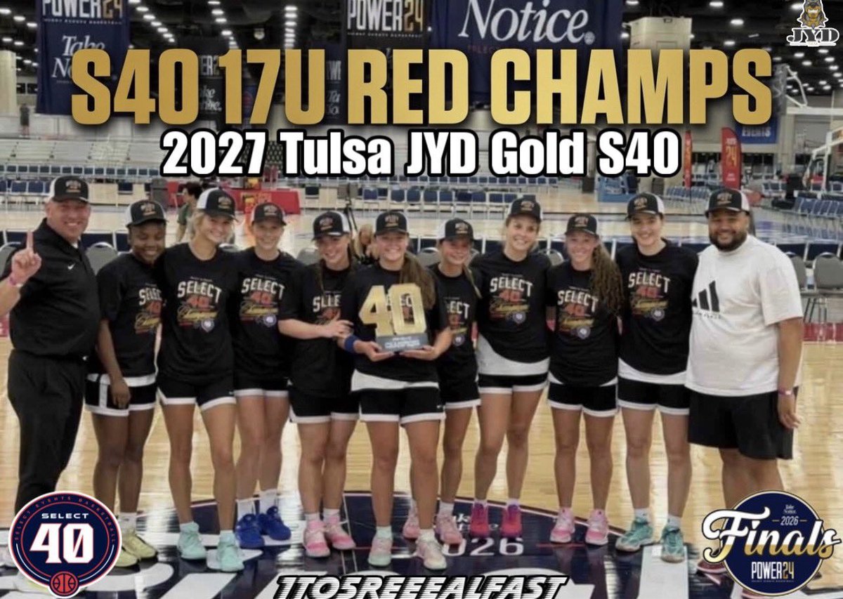 JYDBasketball's tweet photo. (Not so) Wayback Wednesday to last week when our 2027 JYD Tulsa Gold S40 team took home the 17U @SelectEventsBB S40 Red Division Trophy 🏆 😎
TAKE US BACK THERE!
#BeGreat | #jydDNA https://t.co/4M4Z7h5ppO