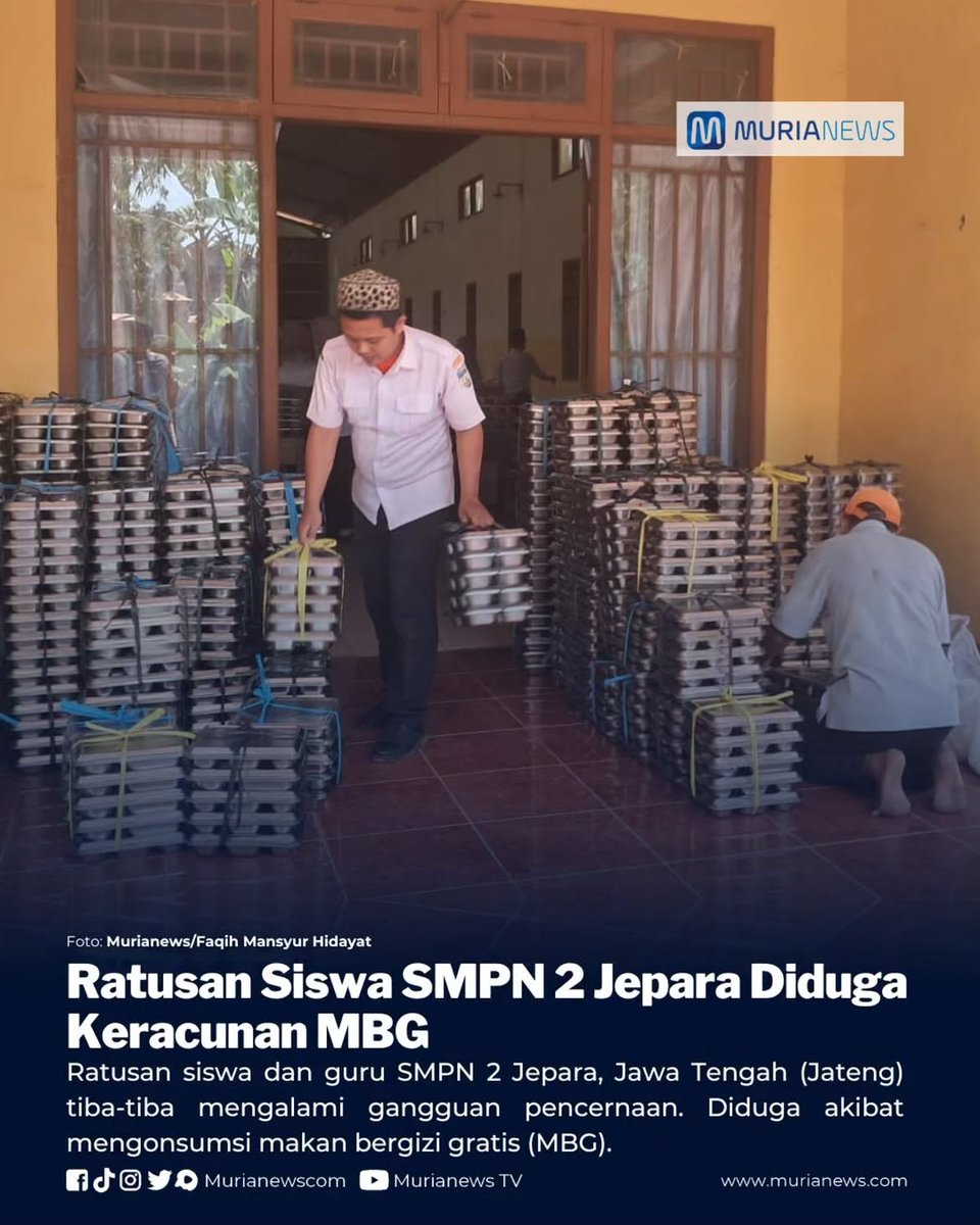 Jateng_Twit's tweet photo. Info Kepala MBG Mas Dar 😭

Keracunan lagi, kali ini SMP N 2 Jepara https://t.co/UNUX8Mo9Vk
