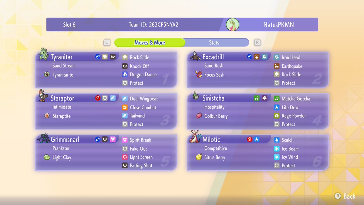 NatusPKMN's tweet photo. Final quote of the thread, but I wanted to pool all the teams together for you guys to access all at once! I wasn't allowed to repeat any mons, which'll explain some of the choices. That said, I had so much fun using mons I wouldn't ordinarily use. Till next time 🫡 https://t.co/JZULBd2XAo