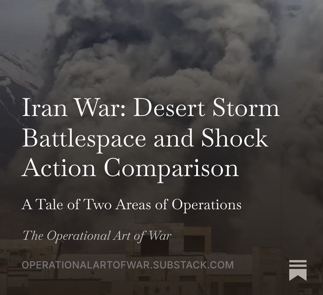 Opartofwar's tweet photo. The latest Iran article is now available in full to free subscribers!

In Brief: Desert Storm dropped a lot more munitions over a much smaller area.

https://t.co/LKS8wWc1fA https://t.co/sV7LKECPcJ