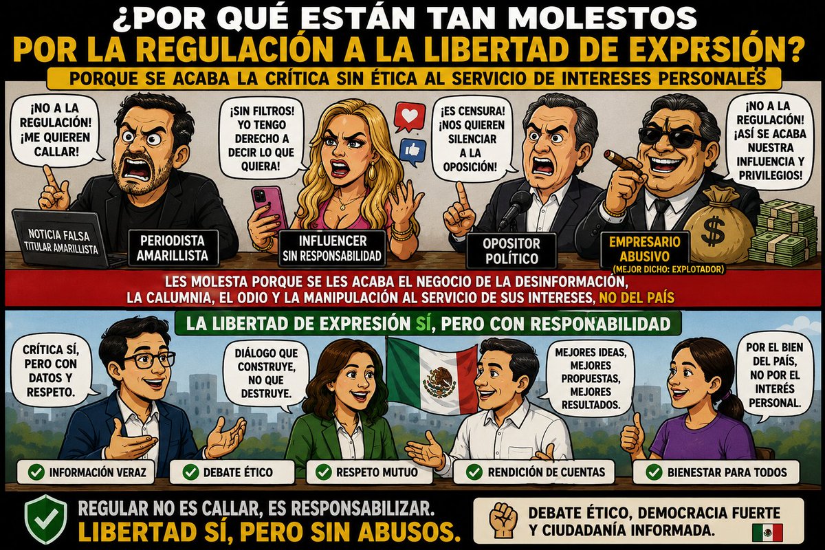 Alemex_01's tweet photo. @CiroGomezL La libertad de expresión fortalece la democracia cuando se ejerce con ética, responsabilidad y apego a los hechos. La crítica constructiva impulsa mejores decisiones; la desinformación y la calumnia solo perjudican a la sociedad. 🇲🇽 #opinión #mex #PolíticaMX https://t.co/ovKmjSlm7z