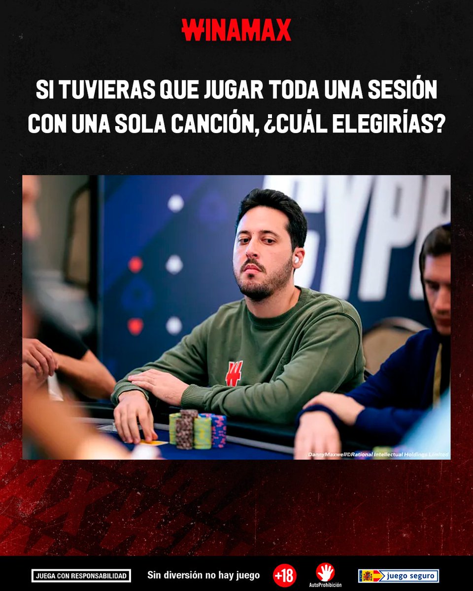 Winamax_Espana's tweet photo. 🎁 ¡SORTEAMOS 2 TICKETS DE 10 €!

🎧 Toda buena sesión necesita una buena banda sonora…

❓ Si solo pudieras escuchar una canción durante una sesión de poker, ¿cuál elegirías?

🔁 Síguenos + RT + Respuesta + Nick Winamax. https://t.co/0cUHeWFvSv