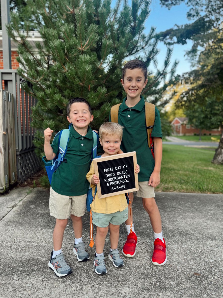 BenHussung's tweet photo. Wild that we have 3 boys in school. Praying for a great year! https://t.co/fwgaoqSMwV