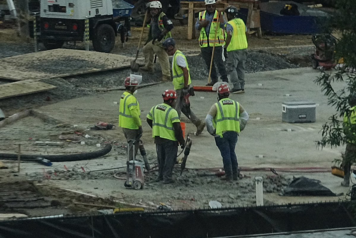 PenguinSix's tweet photo. Crews are out with jackhammers today at the White House helipad. https://t.co/6rP3lJr6J6