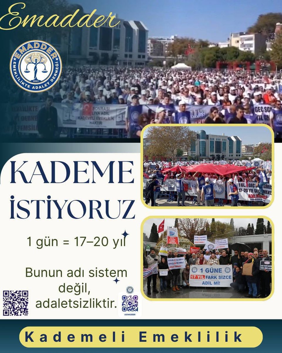 NiLUFER__57's tweet photo. Kademeli emeklilik artık ertelenmemeli. Aynı primi ödeyen, aynı emeği veren insanlar sadece işe giriş tarihleri nedeniyle mağdur edilmemeli. Adaletli ve kalıcı bir düzenleme milyonlarca çalışanın ortak beklentisidir., 

#EmadderHaklı
#ÇözümKademe https://t.co/CG2c9MH3DC