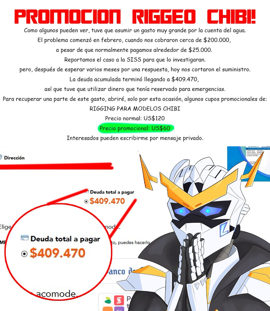 TheNewBT's tweet photo. Buena cabros, pa hacerla corta el resumen es:
pague 400 lukas.
@essbio vale callampa.
y para recuperar algo hare promociones de rigg SOLO PARA MODELOS CHIBI por 60 dolares.
abajo dejare ejemplos.
si pueden apoyar con un RT ayuda mucho. 🩵
+👇 https://t.co/BjPHnK7Sv6