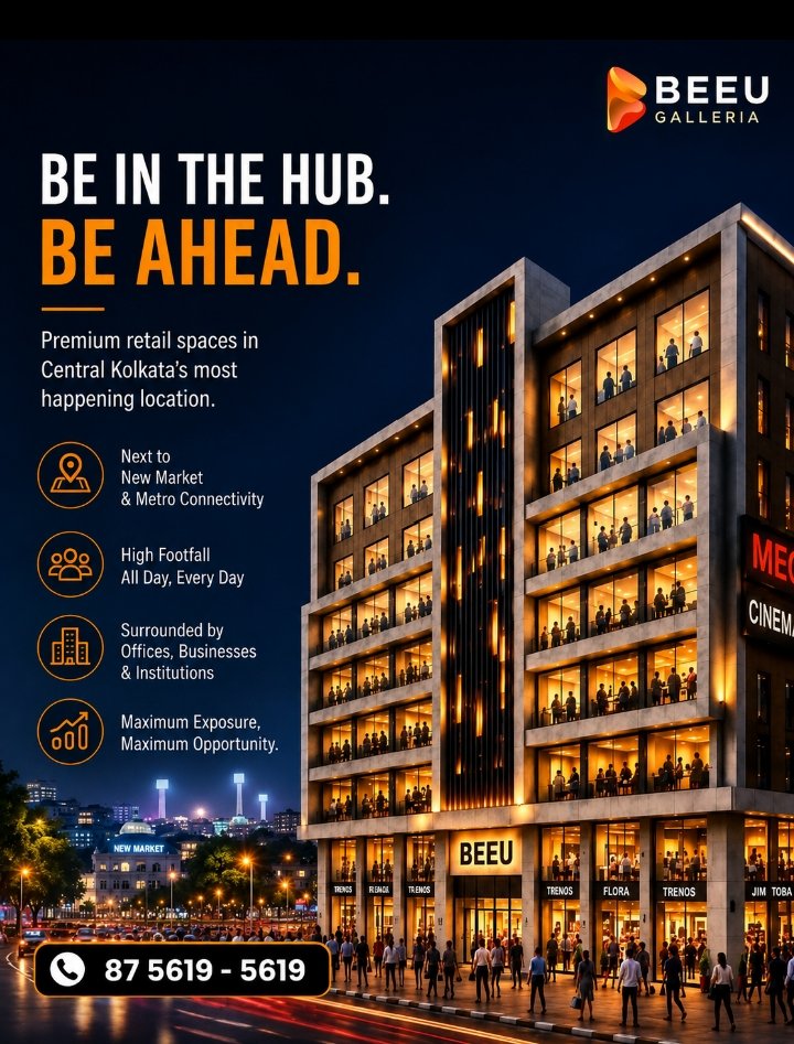 Sevenskyline47's tweet photo. BEEU GALLERIA
Premium Retail Spaces in Central Kolkata
📍 Location: Mirza Ghalib Street, New Market, Kolkata
🏢 Shop Size: 426 Sq. Ft. Onwards
💰 Price: ₹27,000 Onwards
✅ Prime Retail Location
✅ High Footfall
✅ Metro Connectivity
✅ Excellent Investment Opportunity
📞 Visit & Booking
Seven Skyline Properties
📱 Mobile: 87561 95619
#BEEUGalleria #SevenSkylineProperties #CommercialProperty #RetailSpace #NewMarket #CentralKolkata #KolkataRealEstate #CommercialInvestment #RetailShop #InvestmentOpportunity #PropertyInvestment #InvestInKolkata