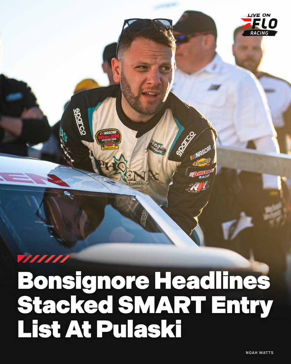 FloRacing's tweet photo. 𝐄𝐍𝐓𝐑𝐘 𝐋𝐈𝐒𝐓: @JBonsignore, @jamiemcmurray, @RyanJNewman, and all of the @SMARTMods_ regulars are headed to Pulaski Motorsports Park for a Friday night showdown.

Full entry list 👉 https://t.co/oAwakp8djA

#SMARTMods | August 7 | LIVE on FloRacing https://t.co/8wQFVlLWqY