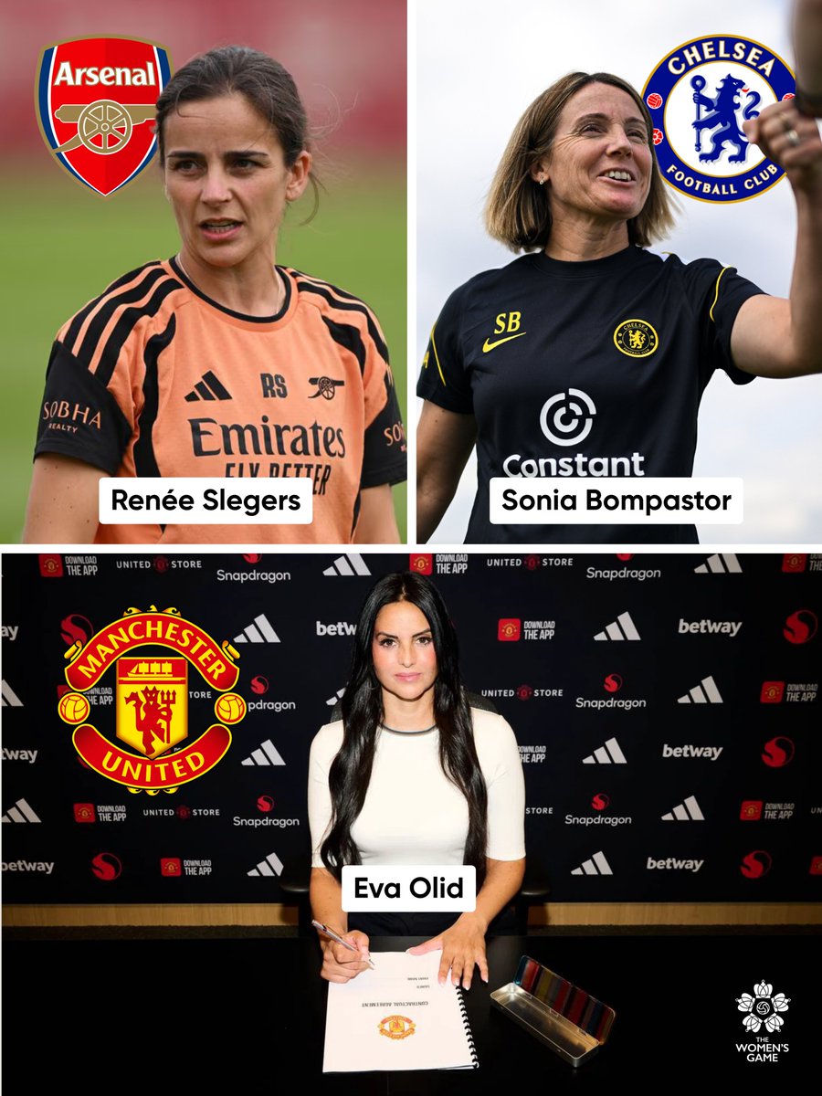 WomensGameMIB's tweet photo. Three of the four WSL teams that ended at the top of the table last season now have a woman head coach 👏

📸 @ArsenalWFC @ChelseaFCW @ManUtdWomen https://t.co/vMviHxZuub