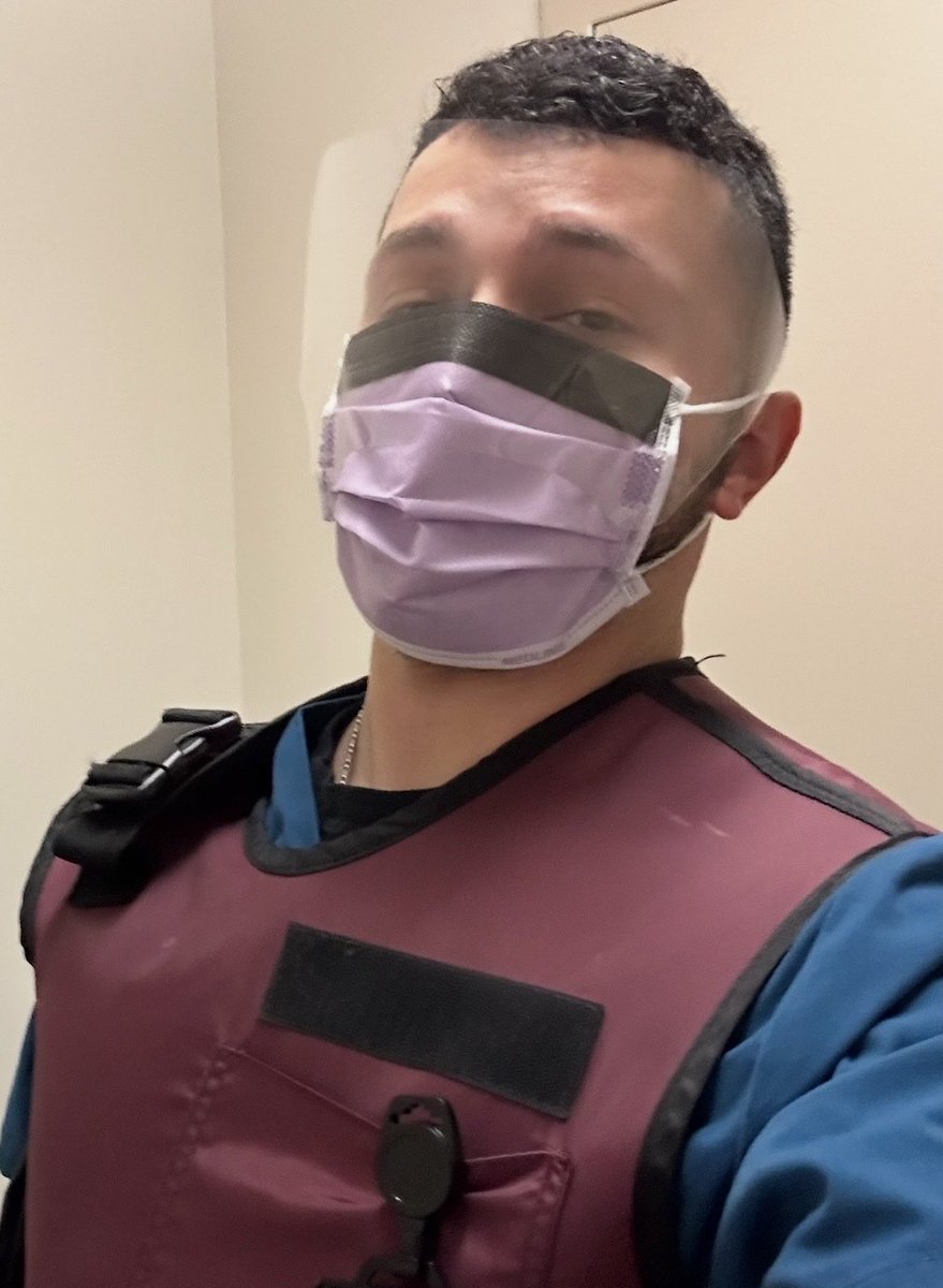 Radlobo's tweet photo. Duality of a wolf:

At work: A highly trained radiology professional, operating million dollar X-ray, CT, and MRI equipment to calculate precise anatomy scans and radiation dosage for a patient under layers of heavy lead🐺☢️. 

In the den: Just a sleeveless, smooth-brained himbo wolf locked in a deep "thinking" pose, putting 100% of his mental energy into telepathically cheering the microwave on into heating up his leftovers faster.  “You got this, little buddy!” ⚡️