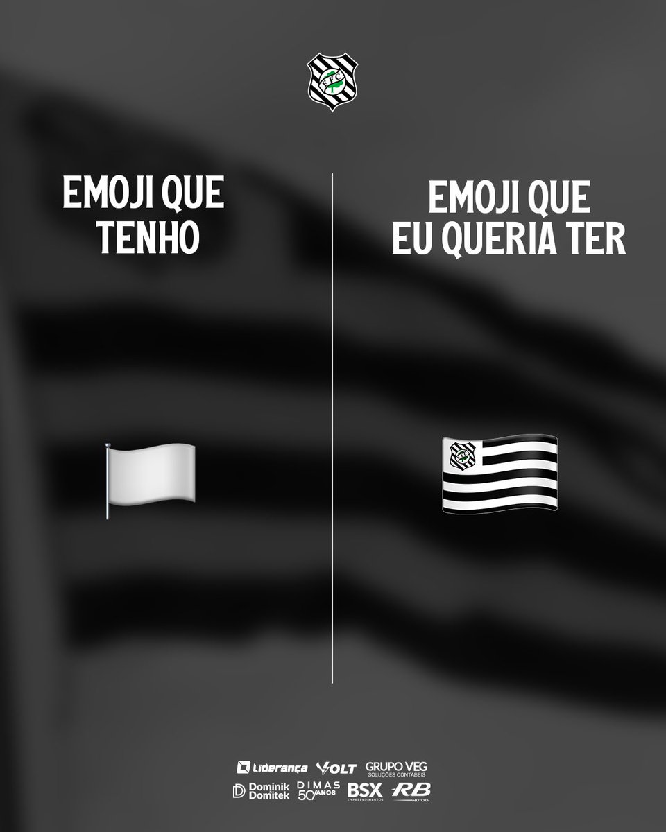 FigueirenseFC's tweet photo. Tem emoji pra quase tudo… mas ainda falta o mais importante. 😅
⠀
Alô, Unicode, já passou da hora de criar esses. 👀
⠀
Qual emoji do Figueira você queria ver no teclado? ⬇️🌪️ https://t.co/PRvG8dweJh