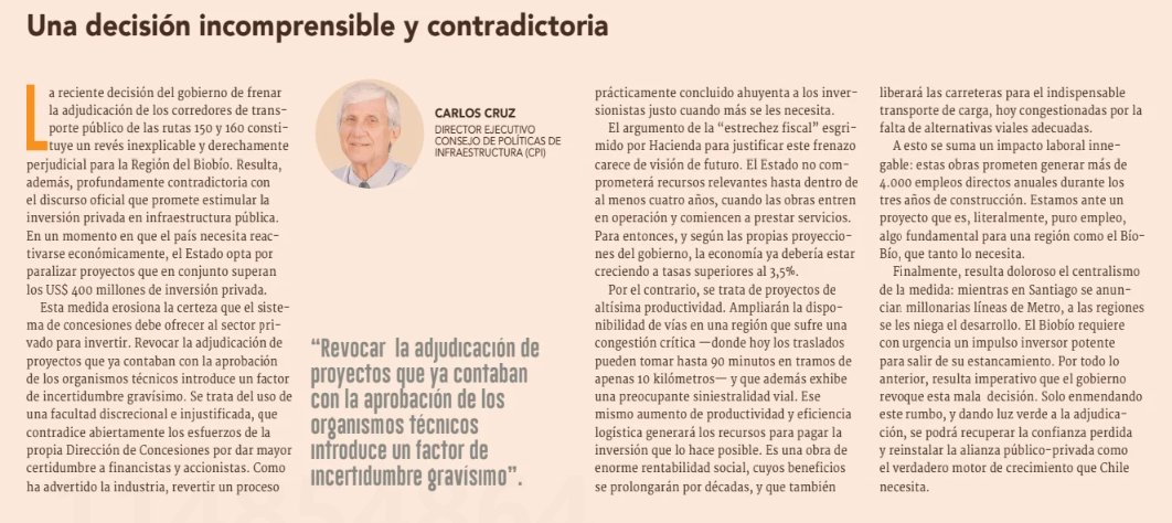 DFinanciero's tweet photo. 💬 #OpiniónDF | Columna: Una decisión incomprensible y contradictoria
✍️ Carlos Cruz, director ejecutivo Consejo de Políticas de Infraestructura 
https://t.co/r5bo31YlN2 https://t.co/YyDI4jPVVs