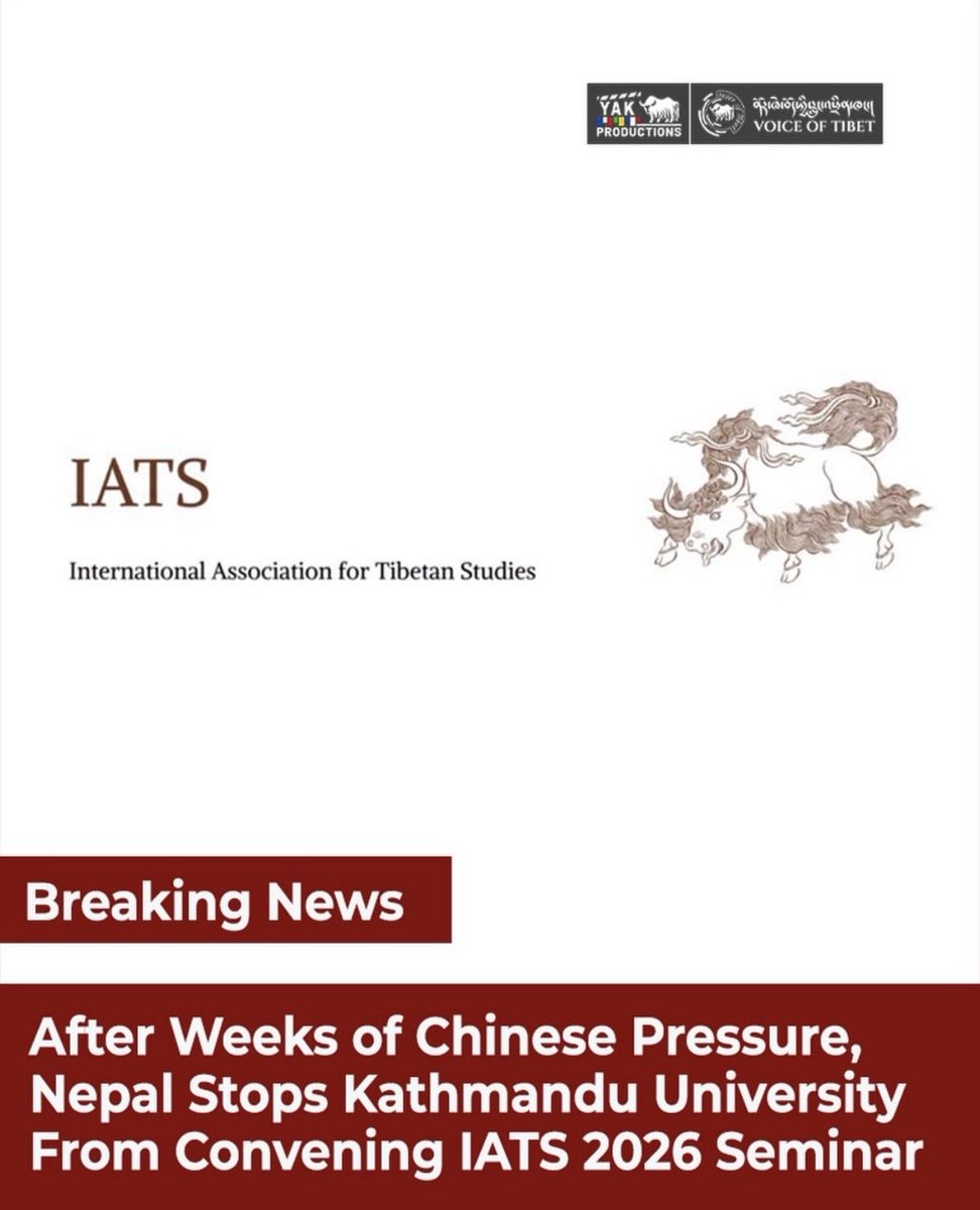 dundadul's tweet photo. The 17th International Association for Tibetan Studies - IATS set to be held at #Nepal organised by @KU_Dhulikhel and Kathmandu Univeristy Centre is cancelled.

The reason for such being due to Chinese pressure according to @VOT_Tibetan and many other news outlets. With the Panels, Chairs and participate receiving email about this cancellation.

What I find curious is that this seminar was announced several years back and it took #China just a few weekes to cancel it in #Nepal 

Why did #Nepal bow down to Chinese pressure?

Why did #China apply pressure and raise issue only now, just a few weeks before the seminar was actually set to take place?

📸 @VOT_Tibetan