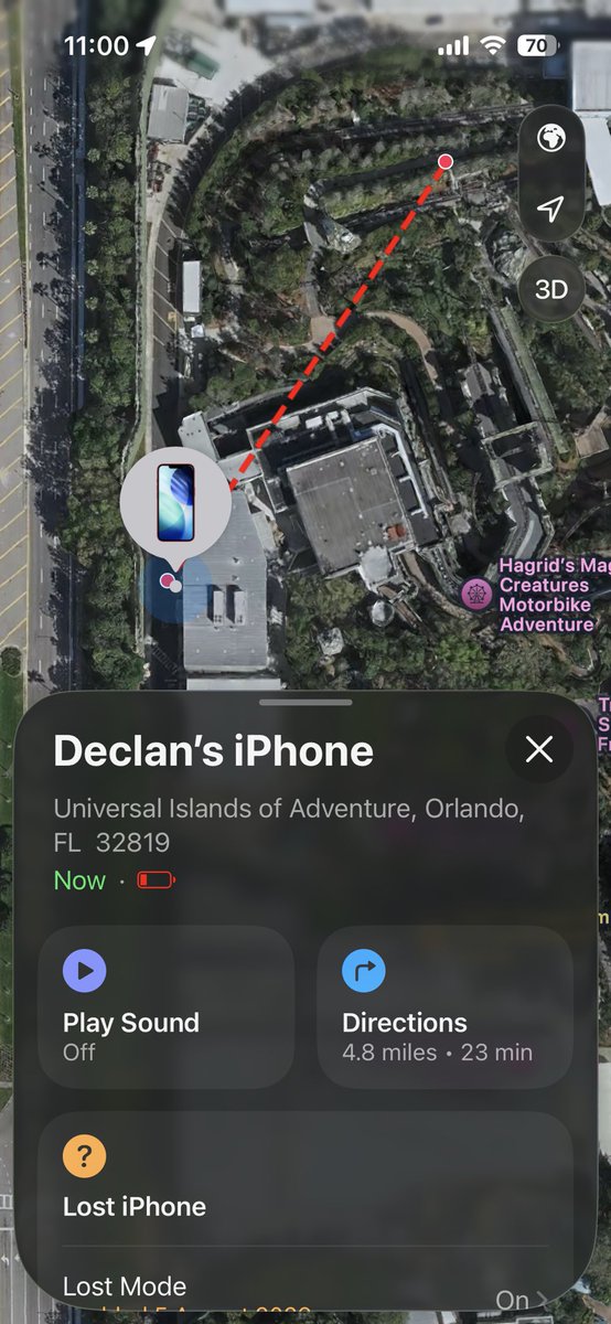 JessieB_22's tweet photo. @UniversalORL my son’s lost phone was taken from near the track into hagrids building at 4-5am how long will it take for it to be taken to guest services for pick up? Thanks https://t.co/nu3LHhYWQN