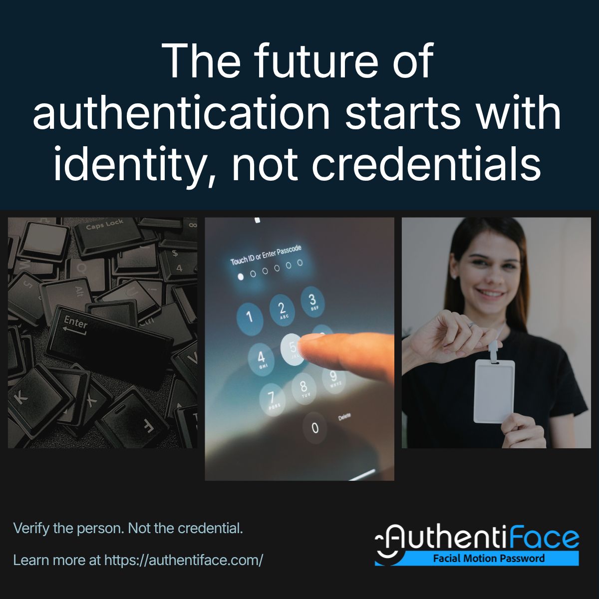 Authentiface's tweet photo. We've spent decades improving credentials.

Passwords → PINs → Cards

But better credentials don't automatically mean better identity verification.

The future of authentication starts with identity and not credentials.

#IdentitySecurity #Authentication #Biometrics https://t.co/FR5sgPUIB2