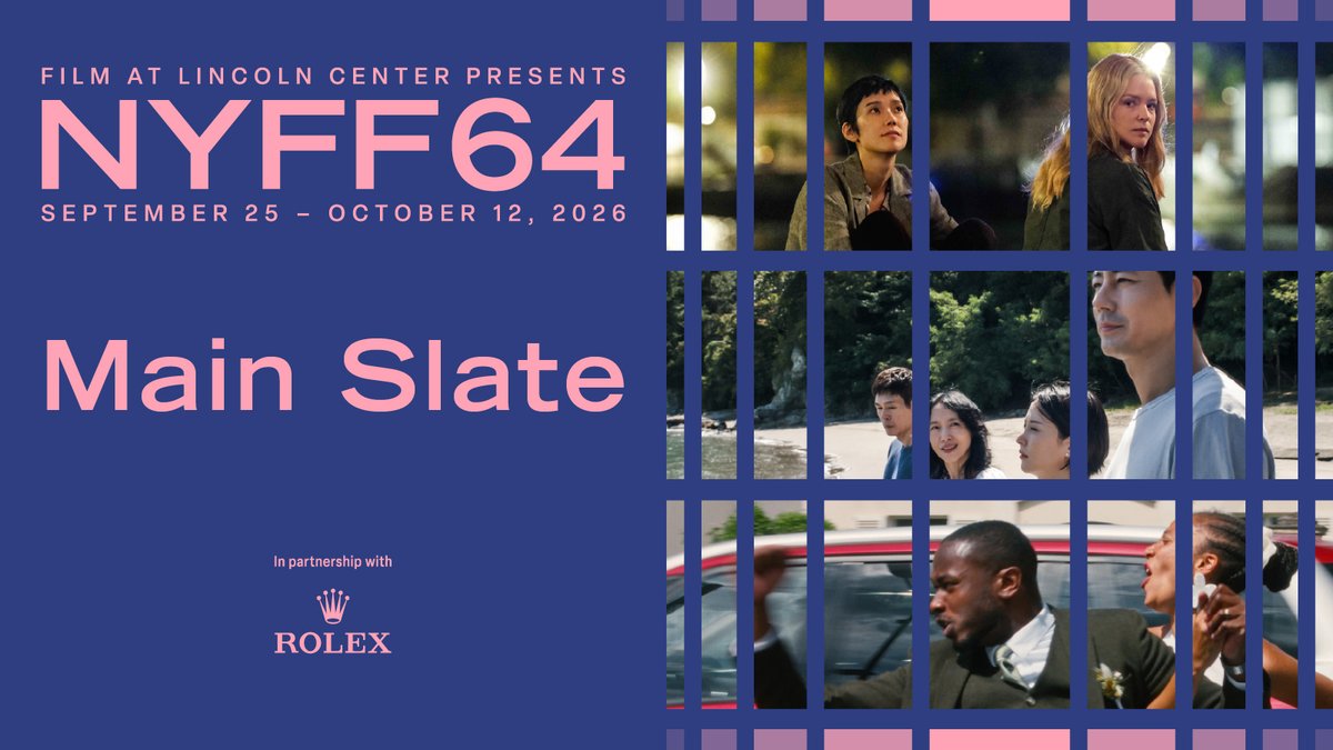 TheNYFF's tweet photo. Announcing the official Main Slate selections of #NYFF64, featuring 32 of the most significant new films from around the world. Explore: https://t.co/6r4PDX2MdB

#NYFF64 is presented in partnership with @ROLEX. https://t.co/MI6GInXa1O
