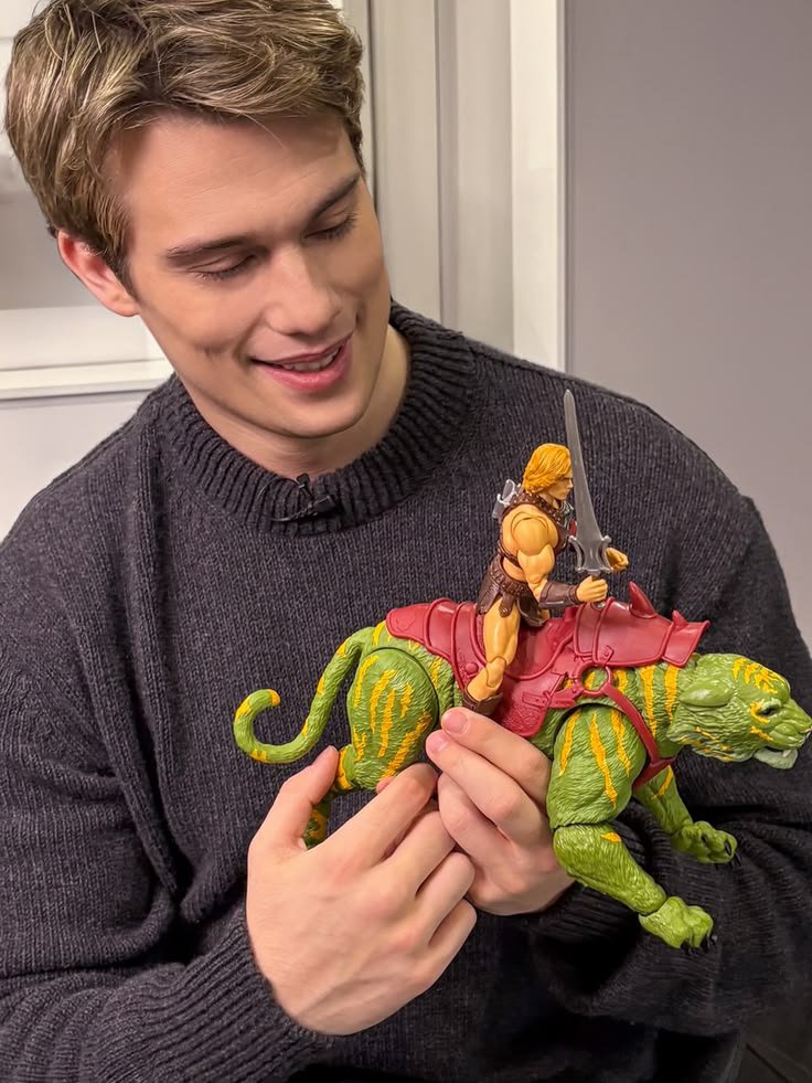 biggbadvampire's tweet photo. he was so happy to see his action figures https://t.co/cLw74lO1LP