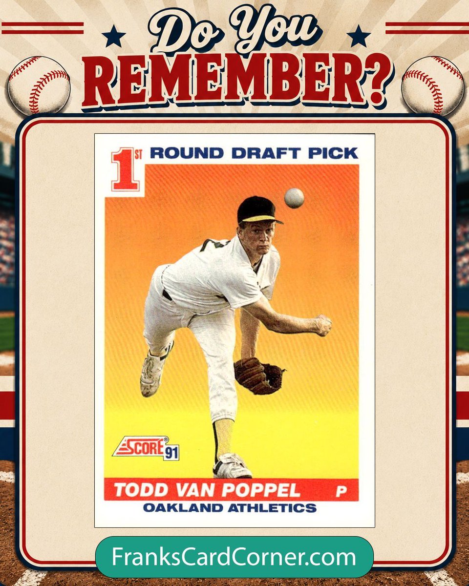 FrankCardCorner's tweet photo. βΎ Do You Remember Todd Van Poppel?
His 1991 Score rookie card was one of the hottest cards of the early '90s.
Collectors thought they were buying the next great ace.
Did you chase this rookie card back then?
#DoYouRemember #ToddVanPoppel #BaseballCards #RookieCards #MLB https://t.co/LWixaQBzSb