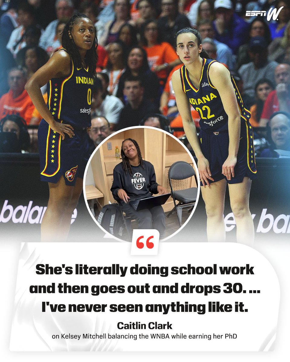 espnW's tweet photo. Kelsey Mitchell is currently studying for her PhD in educational leadership while averaging 24 PPG 💪 https://t.co/N6NrSl6CQT