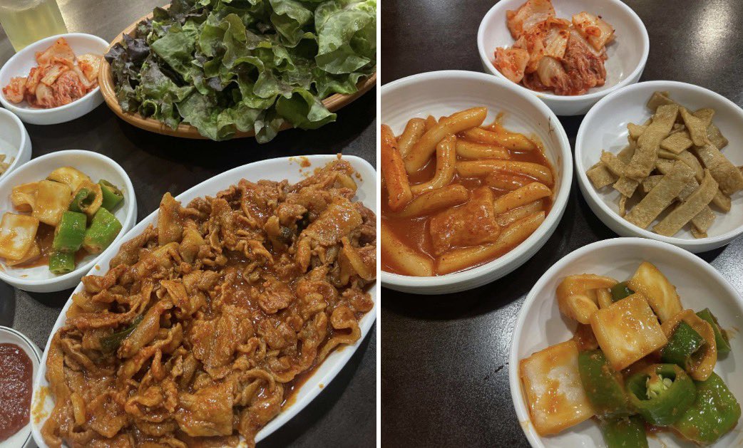 hmmmmmm1458's tweet photo. 비주얼 쩌는 강남역 근처 만원이하 맛집 시리즈
(피부과 강남역으로 2주에 한 번씩 다니던 시절 있어서 혼밥 자주했었음)

- 지하철에서 도보로 이동 가능
- 가성비+맛+양 오짐
- 사진은 찍은게 없어서 네이버리뷰 사진중에 맛있어 보이는 거 가져옴ㅈㅅㅈㅅ

1. 헤비스테이크 강남역점 - 스테이크 집인데 치즈불고기세트 8900원에 김볶밥+불고기+진라면+스프 개씹혜자조합

2. 영동불백 - 제육 9천원인데 상추쌈도 줌,심지어 반찬이 떡볶이임 사장님 친절하셨엉

3. 제제집 강남직영점(여긴 신논현역) 
- 제육 9천원 곱빼기 가능해서 좋음

4. 안녕숯불 강남점
-  솔직히 만천원인데 메인은 다른 곳 보단 양 적지만 셀프바 소세지랑 떡볶이 국물 왕창 담을 수 있음 ㅋㅋㅋ

5. 여긴 번외지만 딸부자네불백도 많이감 근데 개인 취향으로 위에 식당이 더 좋아서 버림ㅋㅋ

근데 사실 내 입맛은 1,2번이 젤 좋긴해
자 다음지역은 어디~?