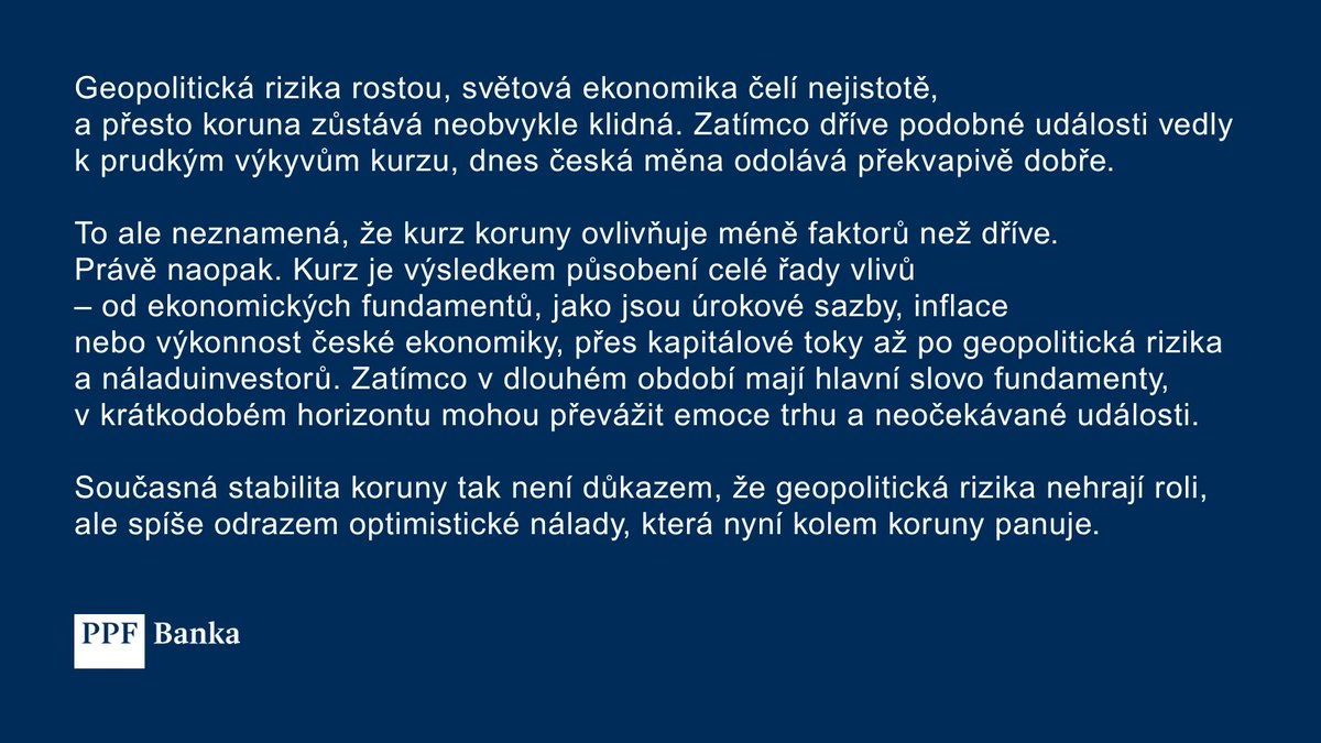 PPFbanka's tweet photo. Přinášíme vám srpnový Analytický měsíčník PPF banky. Naši analytici se v něm věnují kurzu koruny   

🔗 Přečtěte si více na webu PPF banky: https://t.co/kAYGk3AvRx https://t.co/oV63mFWxGt
