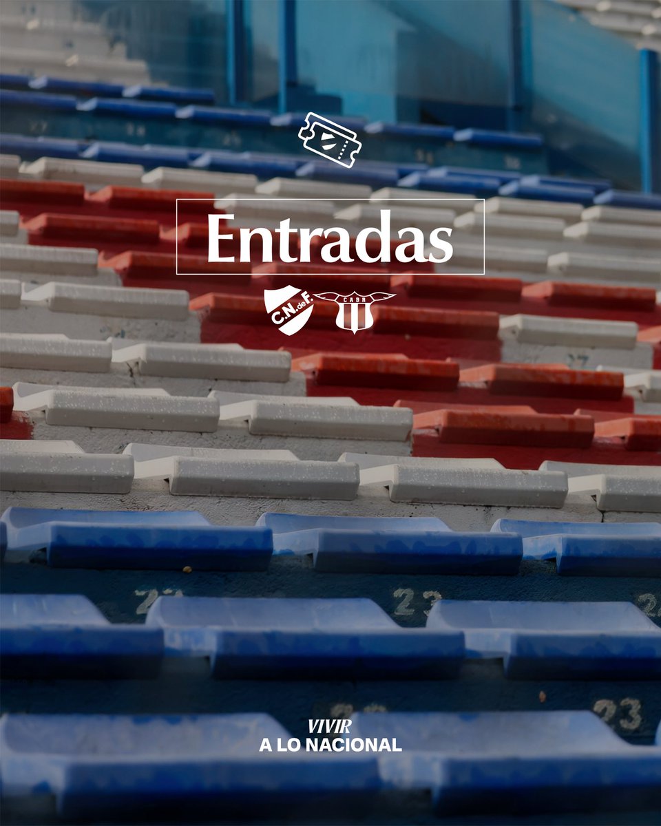Nacional's tweet photo. 🎟️ 𝗘𝗡𝗧𝗥𝗔𝗗𝗔𝗦 🆚 𝗕𝗢𝗦𝗧𝗢𝗡 𝗥𝗜𝗩𝗘𝗥

🏆 @LigaAUF 
⚽️ Torneo Clausura | Fecha 1

✅ Ya se encuentran habilitadas las entradas para socios para el partido del domingo 9/8 en el Gran Parque Central 🏟️

📲 Conseguí la tuya en https://t.co/tw4L4S1GMu https://t.co/fdN3SSVRLB