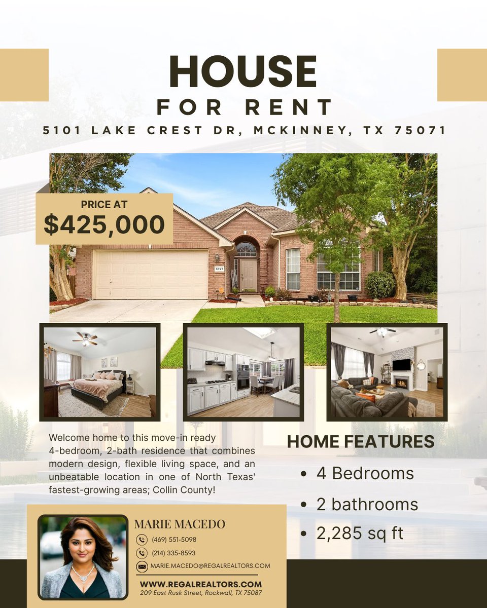 Mhernandezhomes's tweet photo. 🏡 Welcome home to comfort and style! This beautiful McKinney gem offers the perfect blend of modern living, spacious interiors, and a location you'll love. Schedule your tour today! ✨

👩‍💻Marie Macedo
📲(469) 551-5098
📲(214) 335-8593
💌MARIE.MACEDO@REGALREALTOR.COM

#realtors https://t.co/ftSO4Go5OZ